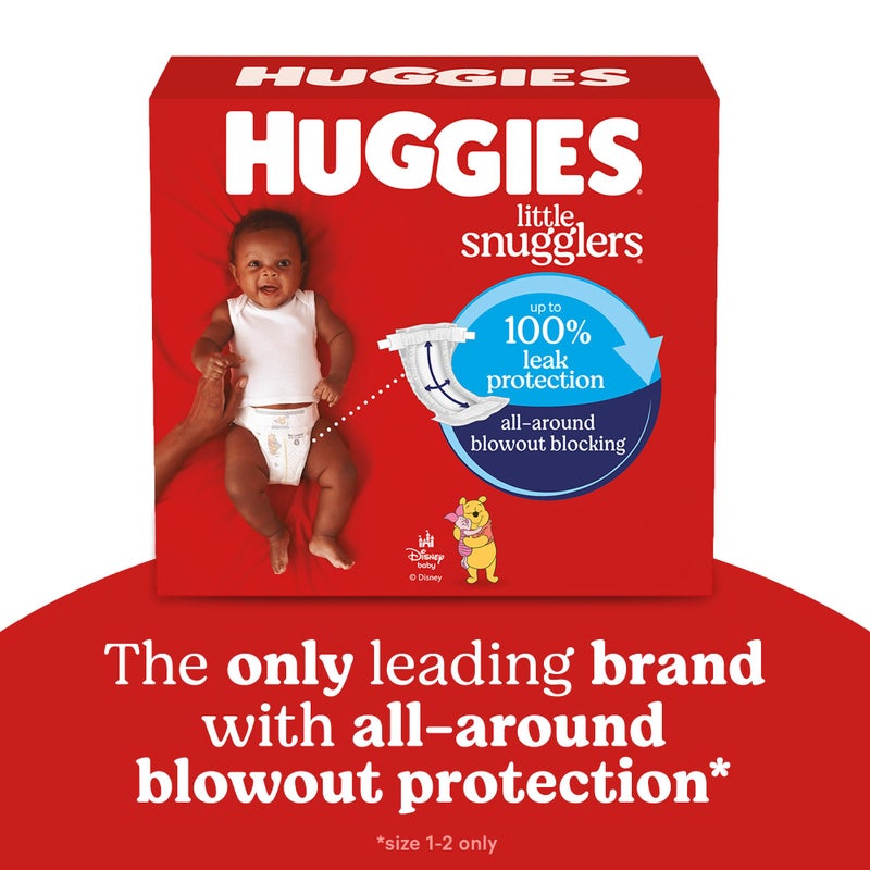 Huggies Size 1 Diapers, Little Snugglers Baby Diapers, Size 1 (8-14 lbs), 96 Count, Packaging May Vary - Image 3